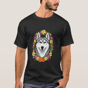 Connecticut Dog and Colourful Mirablis Flowers T-Shirt