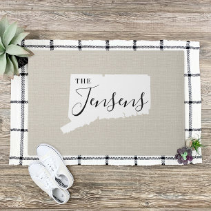 Connecticut Family Monogram State Doormat