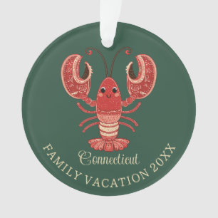 Connecticut Family Vacation Keepsake Lobster Ornament
