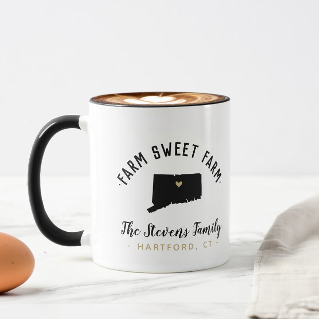 Connecticut Farm Sweet Farm Family Monogram Mug (Creator Uploaded)