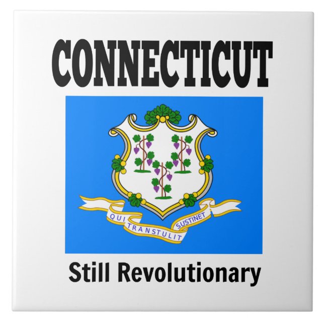 Connecticut flag and motto tile (Front)