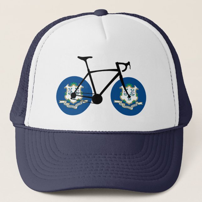 Connecticut Flag Cycling Trucker Hat (Front)