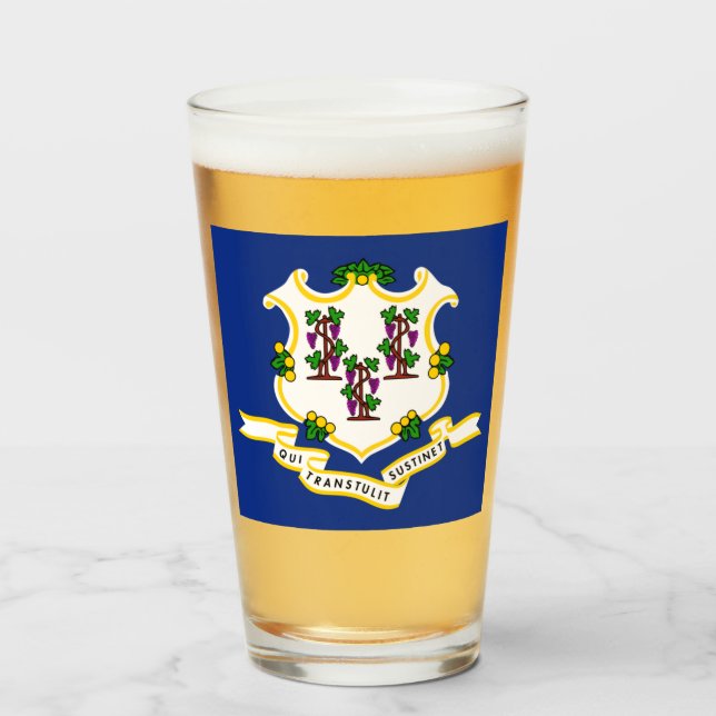 CONNECTICUT FLAG GLASS (Front Filled)
