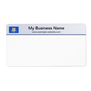 Connecticut Flag Header Shipping Label