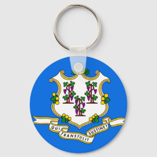 Connecticut Flag Key Ring