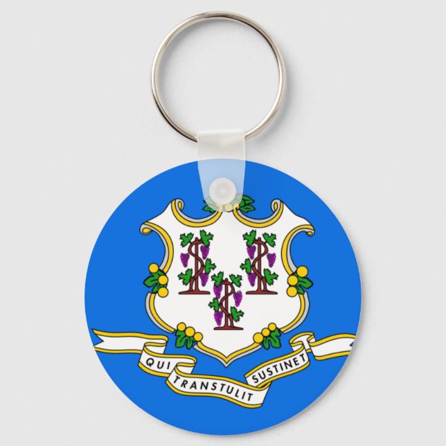 Connecticut Flag Key Ring (Front)