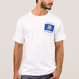 Connecticut Flag Map City T-Shirt