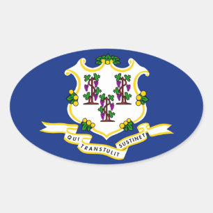 Connecticut flag oval sticker