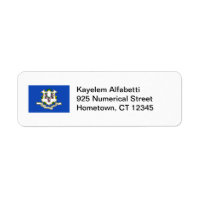 Connecticut Flag Return Address Label