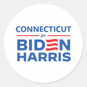 Connecticut for Biden Harris Classic Round Sticker