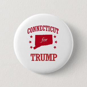 CONNECTICUT FOR DONALD TRUMP 6 CM ROUND BADGE