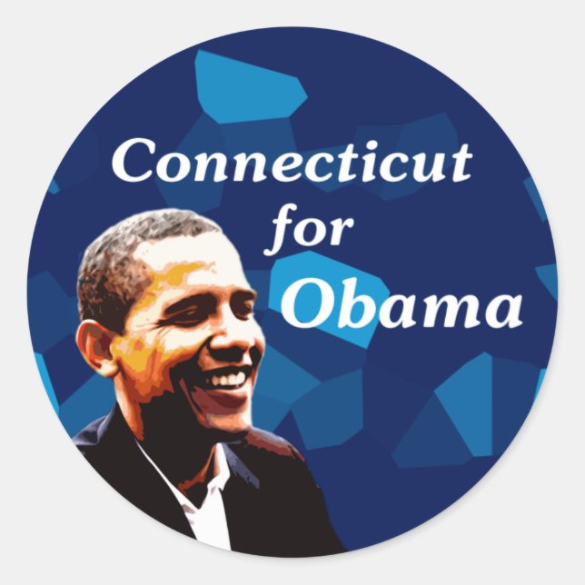 Connecticut for Obama Classic Round Sticker (Front)