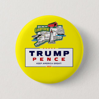 Connecticut for Trump Pence 2020 6 Cm Round Badge