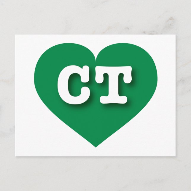 Connecticut Green Heart - I love CT Postcard (Front)