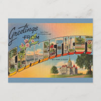  Connecticut Greeting Vintage Postcard