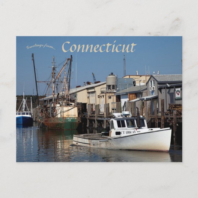 Connecticut Harbour looking out to the Long Island Postcard (Front)