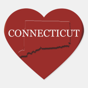 Connecticut Heart Map Sticker