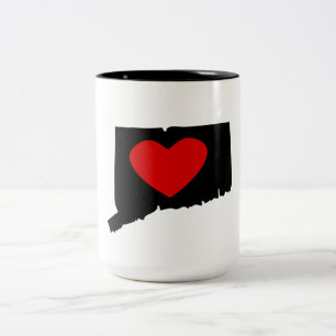 Connecticut Heart Two-Tone Coffee Mug