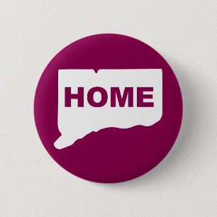 Connecticut Home Away From State Button Badge Pin
