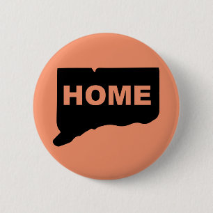Connecticut Home Away From State Button Badge Pin