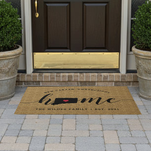 Connecticut Home State Personalised Doormat