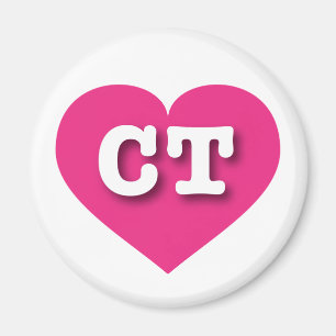 Connecticut Hot Pink Heart - I love CT Magnet