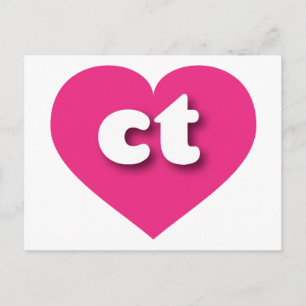 Connecticut hot pink heart - I love ct Postcard