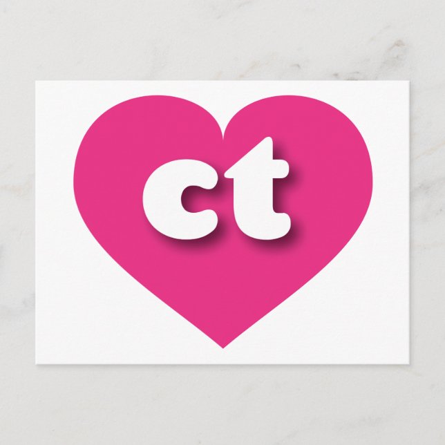Connecticut hot pink heart - I love ct Postcard (Front)