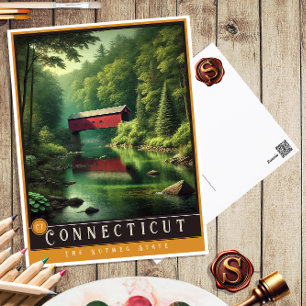 Connecticut   Hyper-Realistic State Postcard
