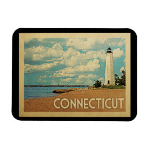 Connecticut Lighthouse Vintage Travel Magnet