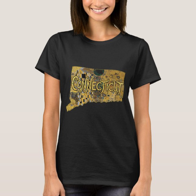 Connecticut Map and Text T-Shirt (Front)