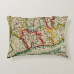 Connecticut Map Decorative Cushion