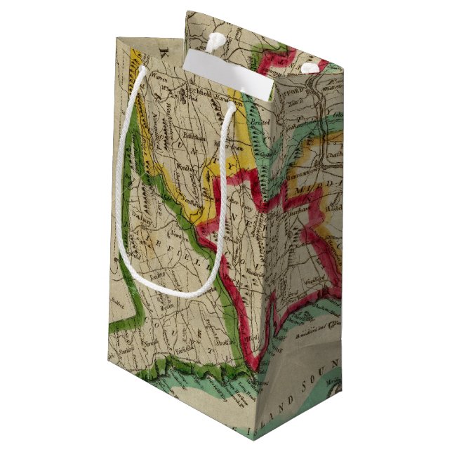 Connecticut Map Small Gift Bag (Back Angled)