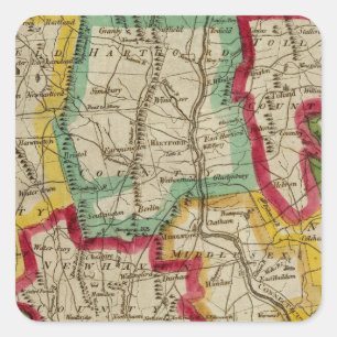 Connecticut Map Square Sticker