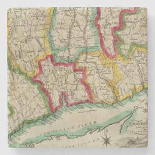 Connecticut Map Stone Coaster