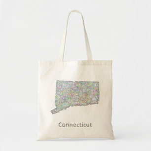 Connecticut map tote bag