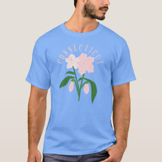 Connecticut MountainLaurel Pink State Flowers Over T-Shirt