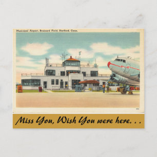 Connecticut, Municipal Airport, Hartford Postcard