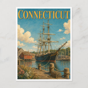 Connecticut Mystic Seaport GeoSaga Postcard