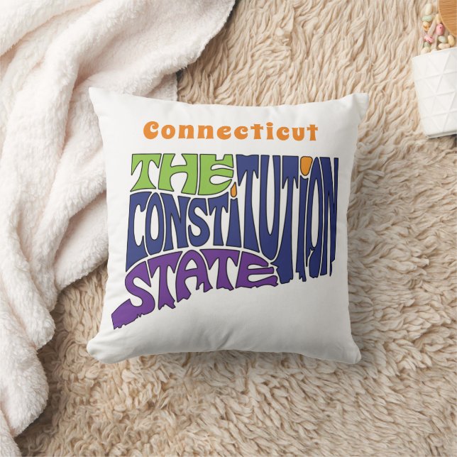 Connecticut Nickname Word Art Cushion (Blanket)