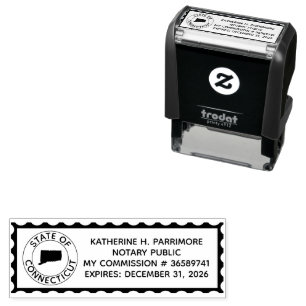 Connecticut Notary Public Self Inking Rubber Stamp