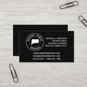 Connecticut Notary Public Services Business Card