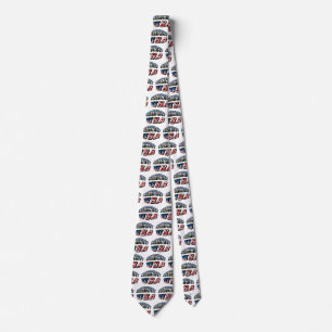 Connecticut Picture and USA Flag Text Tie