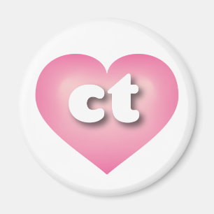 Connecticut pink fade heart - I love ct Magnet