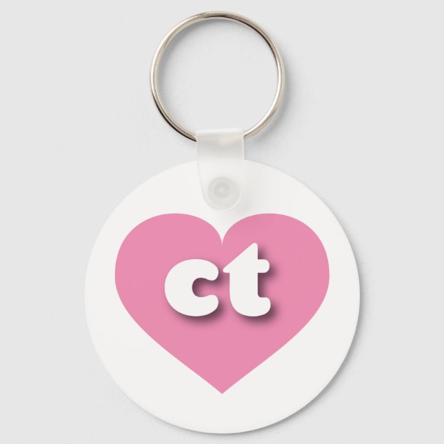 Connecticut pink heart - I love ct Key Ring (Front)