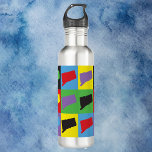 Connecticut Pop Art State Pattern 710 Ml Water Bottle<br><div class="desc">Are you a fan of Connecticut?  This water bottle features a pop art pattern of the US state of Connecticut.</div>