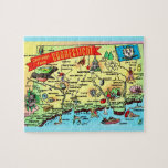 Connecticut Postcard Map Jigsaw Puzzle<br><div class="desc">A vintage postcard map of the state of Connecticut repurposed on an 8 X 10 jigsaw puzzle.</div>
