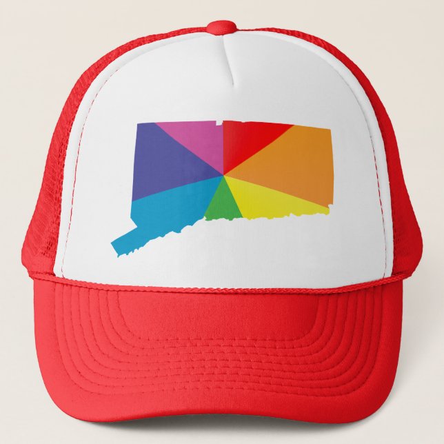 connecticut pride. angled. trucker hat (Front)