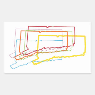 connecticut pride blur rectangular sticker