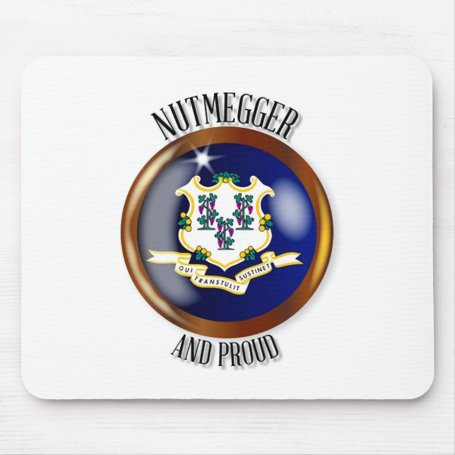 Connecticut Proud Flag Button Mouse Mat (Front)